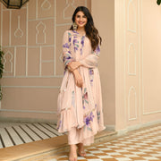 Peach Chiffon Suit Set