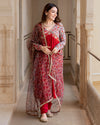 Red Floral Kalidar Suit