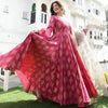 Magenta Gold Print Gown