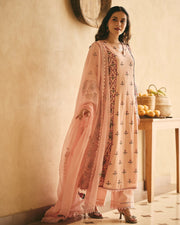 June Powder Pink Cotton Printed Suit Set