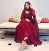 Maroon Gold Anarakali Gown