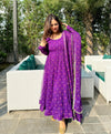 Purple Chiffon Anarkali Suit