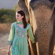 The Polka Dot Mint Green Kurta Set