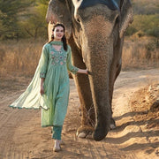 The Polka Dot Mint Green Kurta Set