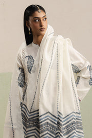 Zainab Ivory & Indigo Block Printed Cotton Salwar Kameez Set