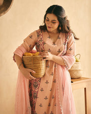 June Powder Pink Cotton Printed Suit Set