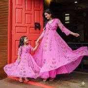 Twin in Style: The Hridita Chiffon Maxi Dress Combo