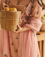 June Powder Pink Cotton Printed Suit Set