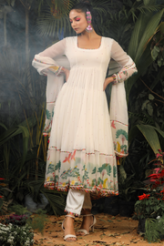 Noor White Chiffon Anarkali
