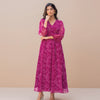Iconica Signature Maxi – Berry Tara Dress (Bandhani Edition)