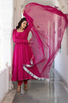 Magenta Chiffon Anarkali Suit