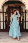 Opal Glass Work Georgette Anarkali Gown