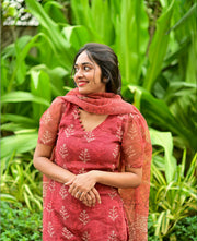 Eshal Coral Kota Cotton Old Money Salwar Kameez Suit