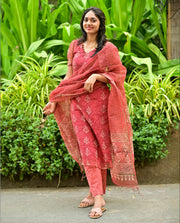 Eshal Coral Kota Cotton Old Money Salwar Kameez Suit