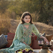 The Polka Dot Mint Green Kurta Set: Twin in Timeless Elegance