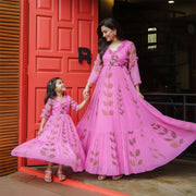 Twin in Style: The Hridita Chiffon Maxi Dress Combo