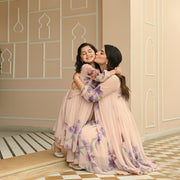 Like Mother, Like Daughter: Peach Chiffon Anarkali Combo