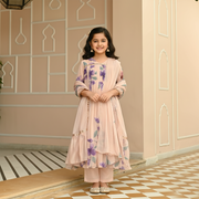 Like Mother, Like Daughter: Peach Chiffon Anarkali Combo