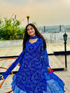 Blue Chundri Print Anarkali Suit