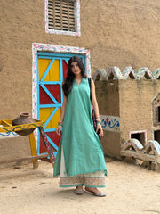 Dilruba Ferozi & Ivory Block Printed Co-Ord Set