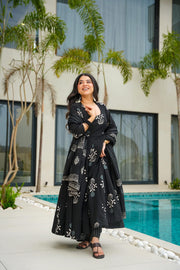 Ruhi Mystic Black Cotton Suit Set