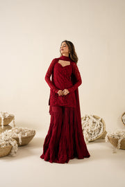 Meher – Red Georgette Gharara Suit
