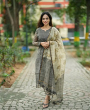 Amani Black & Ivory Kota Cotton Old Money Salwar Kameez Suit