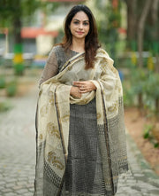 Amani Black & Ivory Kota Cotton Old Money Salwar Kameez Suit