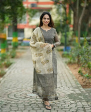 Amani Black & Ivory Kota Cotton Old Money Salwar Kameez Suit
