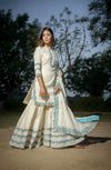 Turquoise Cotton  Sharara Suit