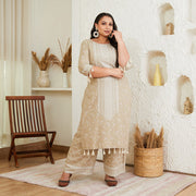 Beige Cotton Kurta And Pant
