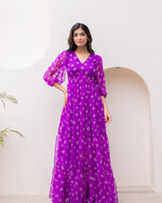 Royal Purple Chiffon Maxi Dress