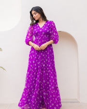 Royal Purple Chiffon Maxi Dress