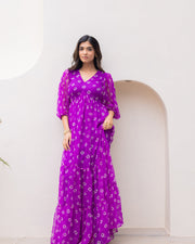 Royal Purple Chiffon Maxi Dress
