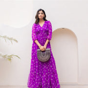 Royal Purple Chiffon Maxi Dress