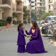 Royal Purple Anarkali & Skirt Palazzo Set (Mom & Mini Combo)