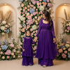 Royal Purple Anarkali & Skirt Palazzo Set (Mom & Mini Combo)