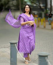 Mariam Lilac Kota Cotton Old Money Salwar Kameez Suit