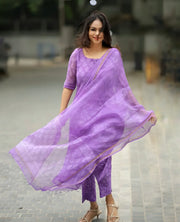Mariam Lilac Kota Cotton Old Money Salwar Kameez Suit