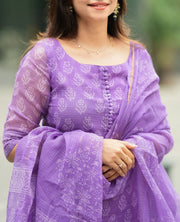 Mariam Lilac Kota Cotton Old Money Salwar Kameez Suit