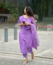 Mariam Lilac Kota Cotton Old Money Salwar Kameez Suit