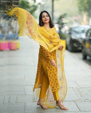 Saniya Mustard Kota Cotton Old Money Salwar Kameez Suit