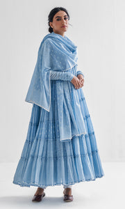 Iconica 'Ridhi' Block Print Cotton Anarkali Set