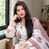 Model wearing Zulekha Ivory Rose suit