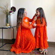 Tangerine Mommy & Me Anarkali  Set