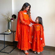 Tangerine Mommy & Me Anarkali  Set