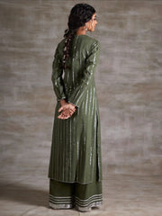 Olive Cotton Silver Glow  Three-Piece Set