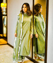 Olive Cotton Silver Glow  Three-Piece Set