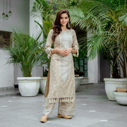 Beige Cotton Kurta And Pant